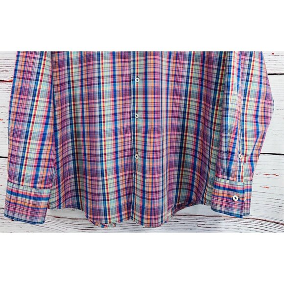 Tommy Bahama Sarasota Stretch Multicolor Plaid Long Sleeve Button-Up Shirt L/XL - Picture 12 of 15